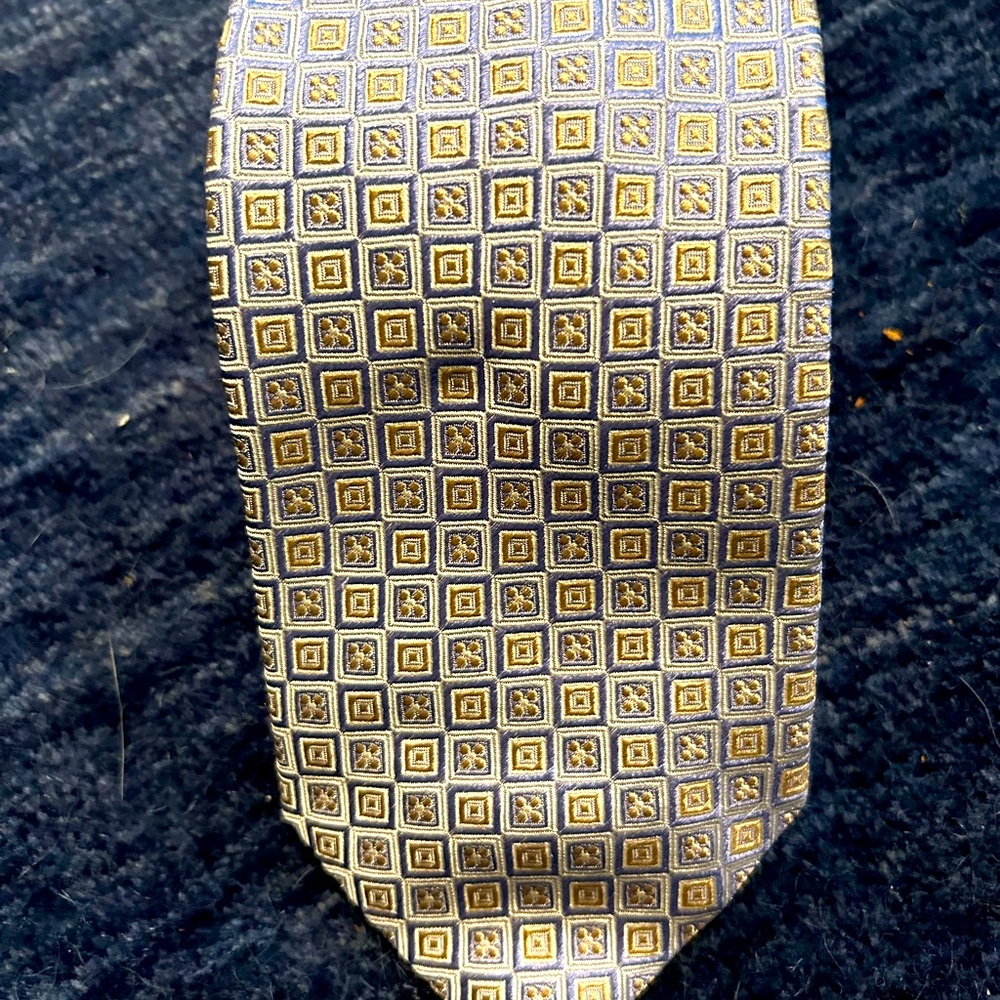 Canali light blue/cream square pattern